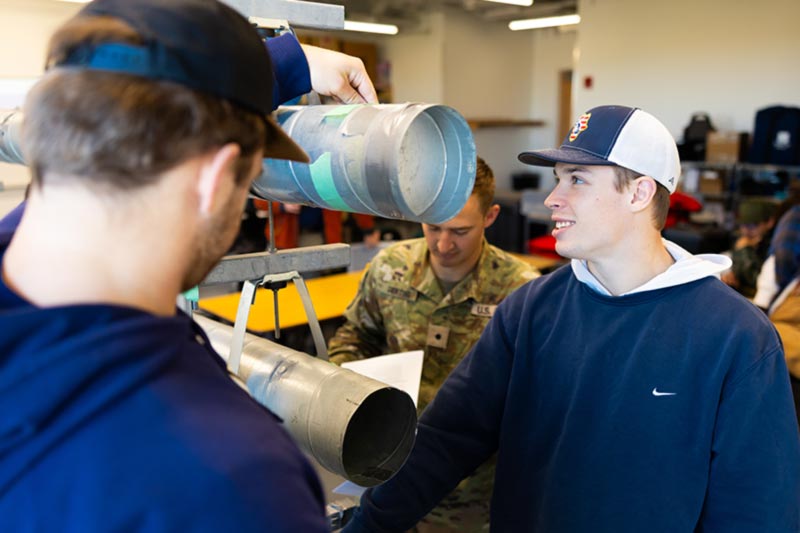 Students in mine ventilation lab