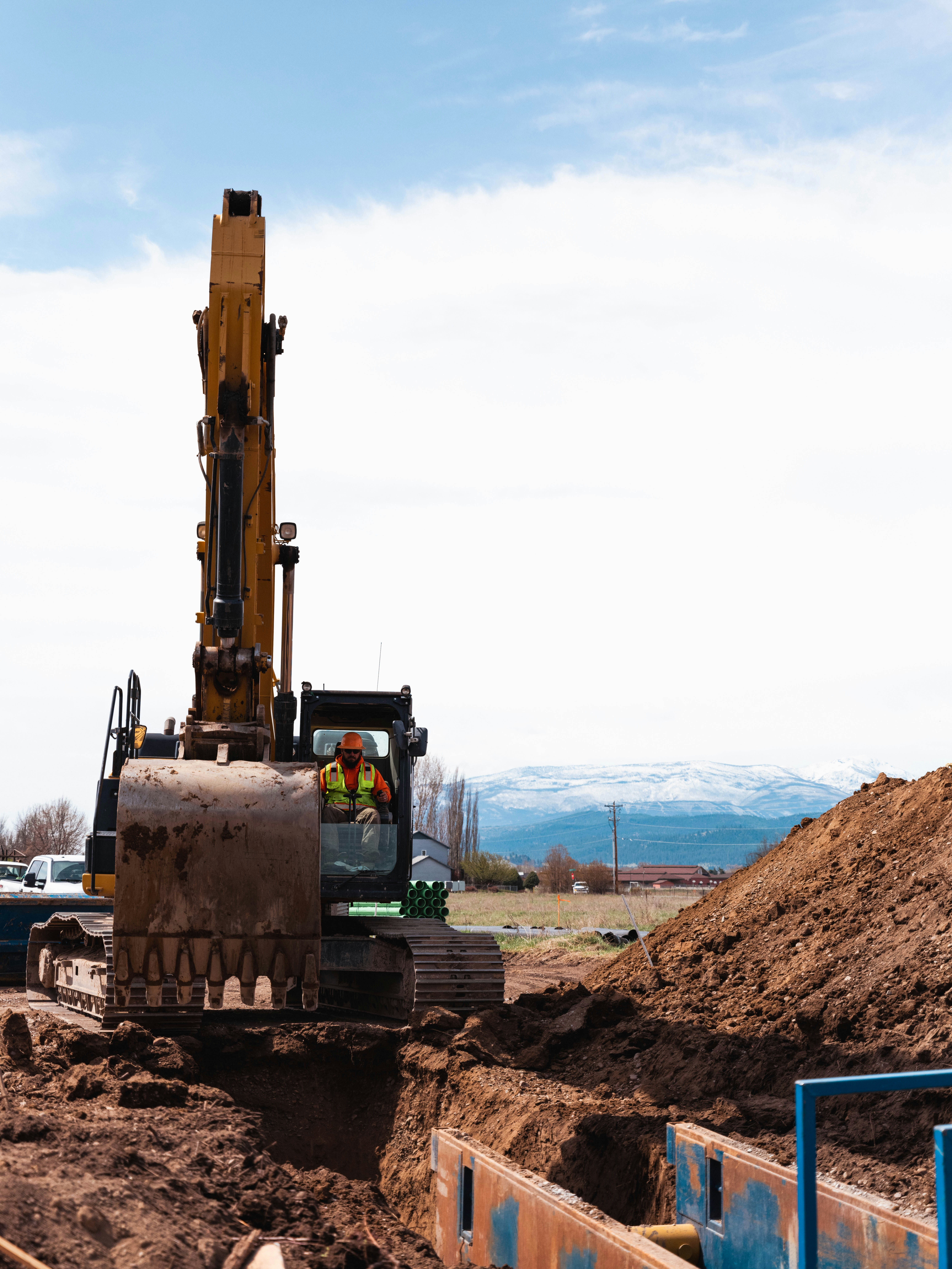 Excavator at a construction site.