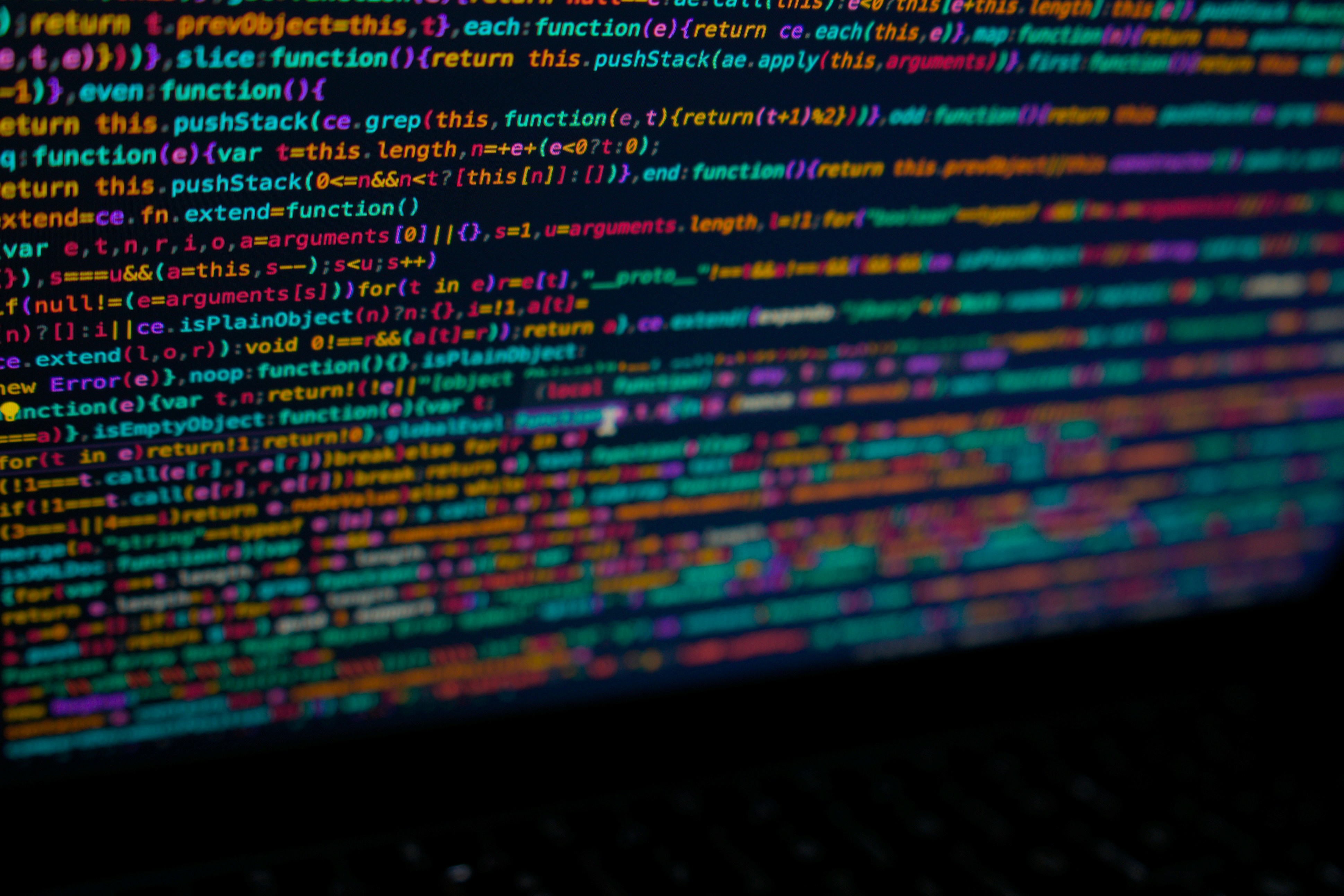 Programming codes on computer screen.
