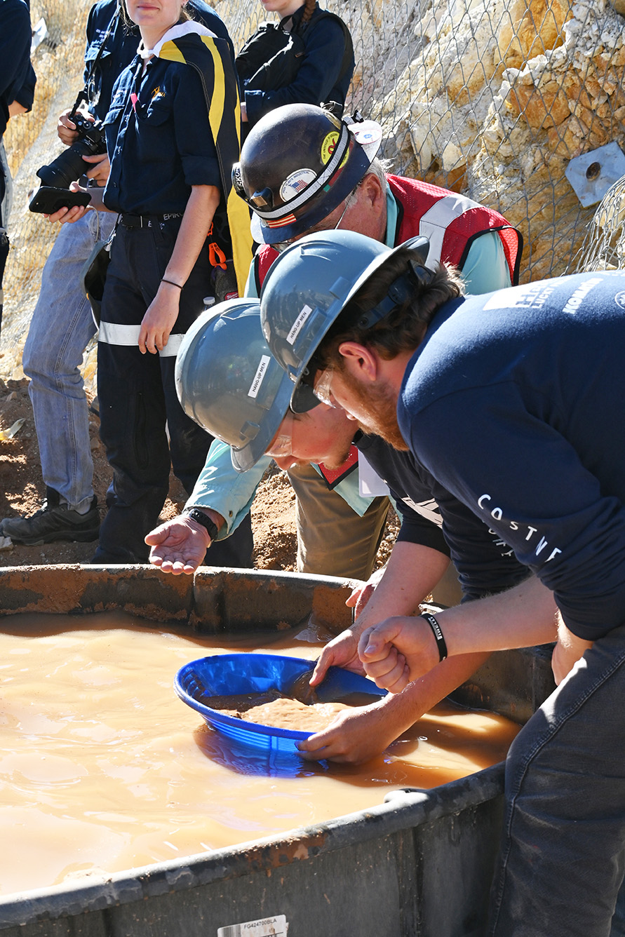 Skills demonstrated at the annual games include operating a pneumatic drill called a jackleg, hand steel, using a hammer and set of chisels to drill holes for explosives, and swede saw; mucking, the original method used by miners to shovel ore or “muck” into a cart after it was blasted out of the mine walls; mine surveying; gold panning; and track standing which requires contestants to erect a section of railroad track.