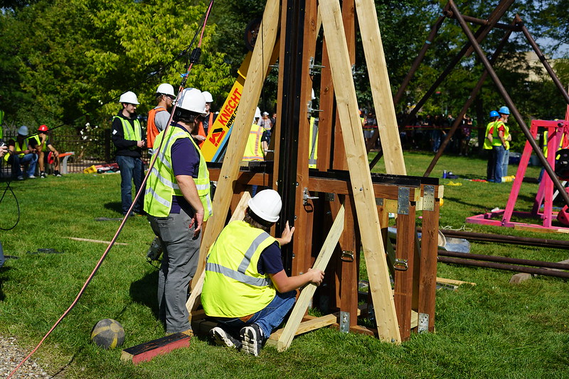 For 18 years, the university’s CAMP teams have hosted the popular pumpkin catapult competition at the Great Downtown Pumpkin Festival.