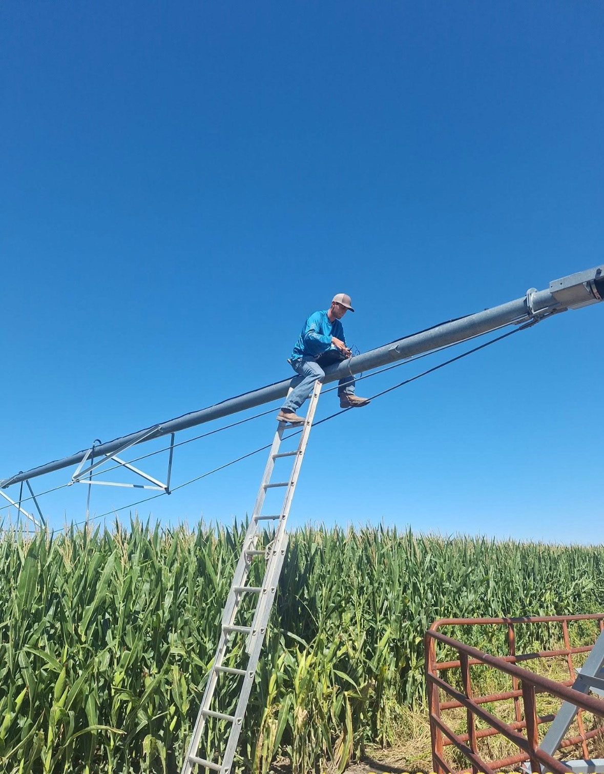 Zach Karg on his family's farm in Colorado. 