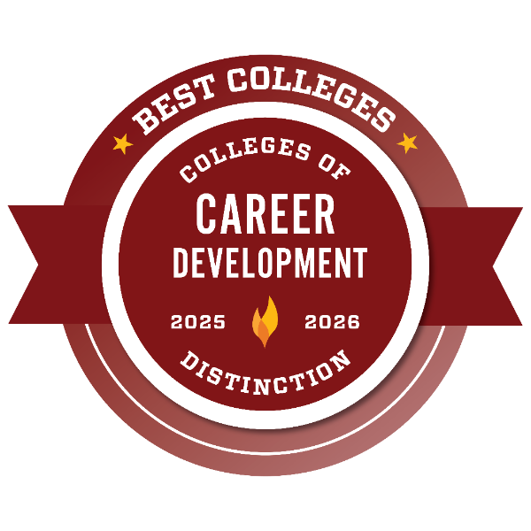 Best Colleges for Career Development 2025-2026 award badge from Colleges of Distinction.