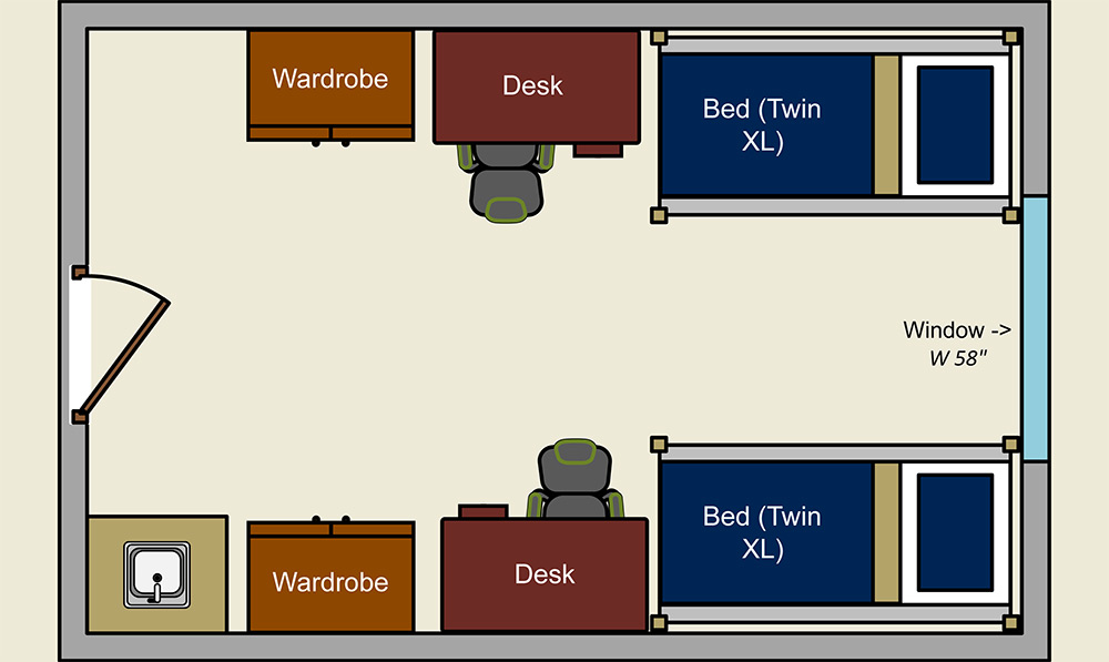 Peterson Hall Double Floorplan