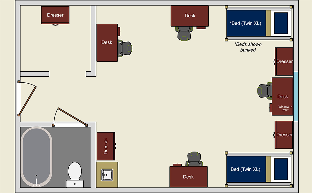 Peterson Hall Quad Floorplan