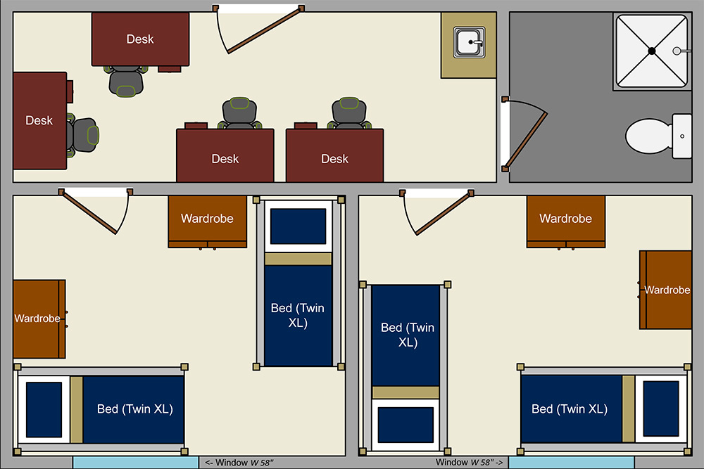 Peterson Hall Study Quad Floorplan
