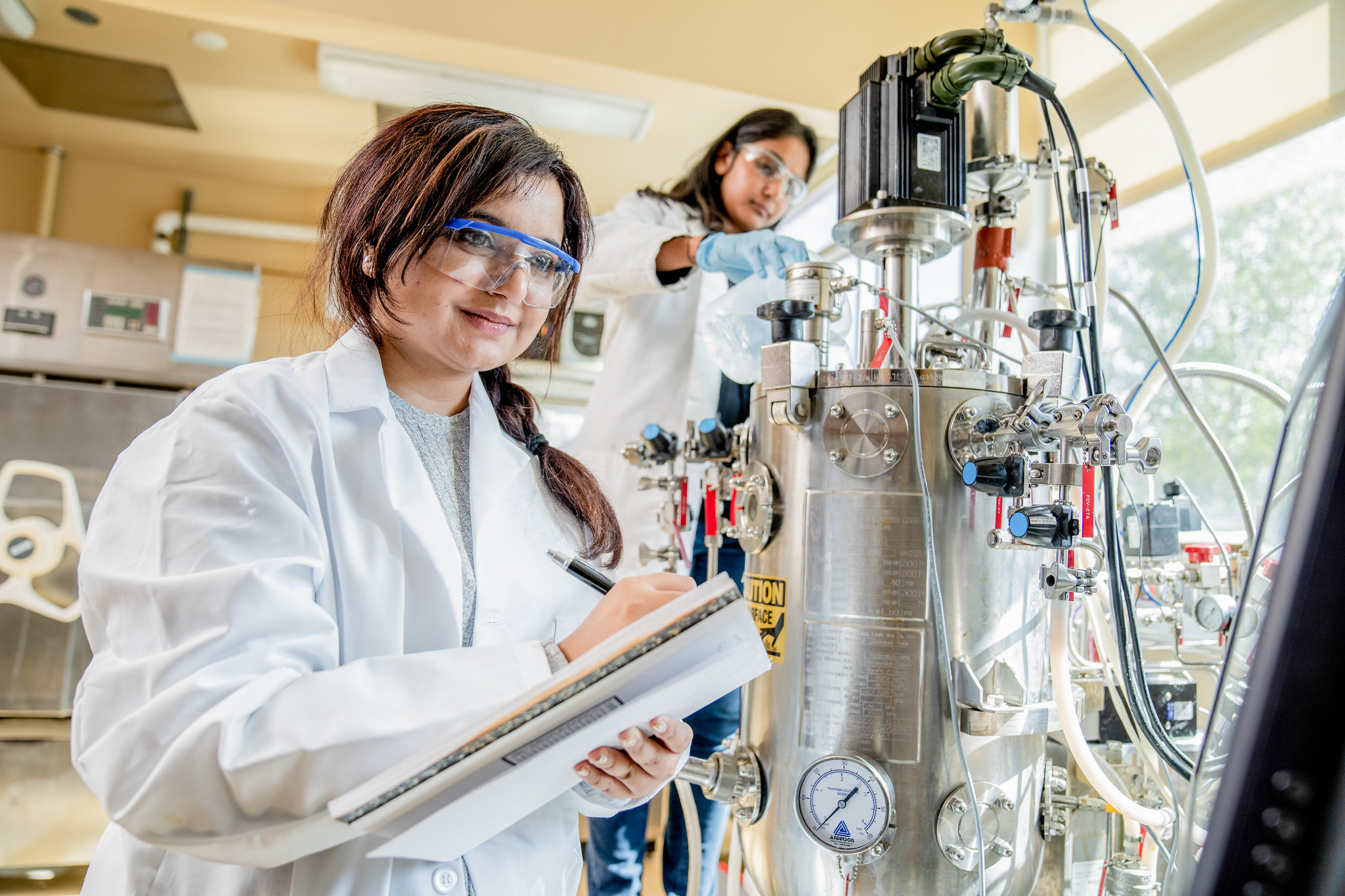 Students working in a laboratory.