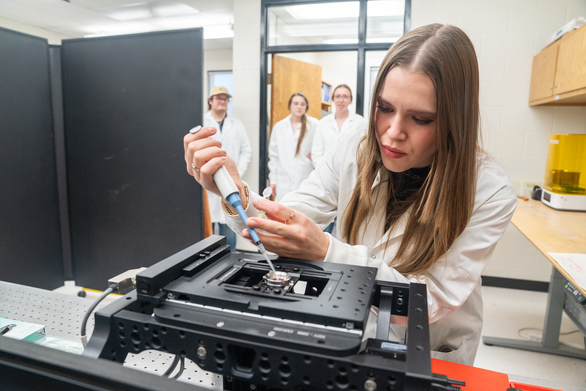 Student working in a laboratory.