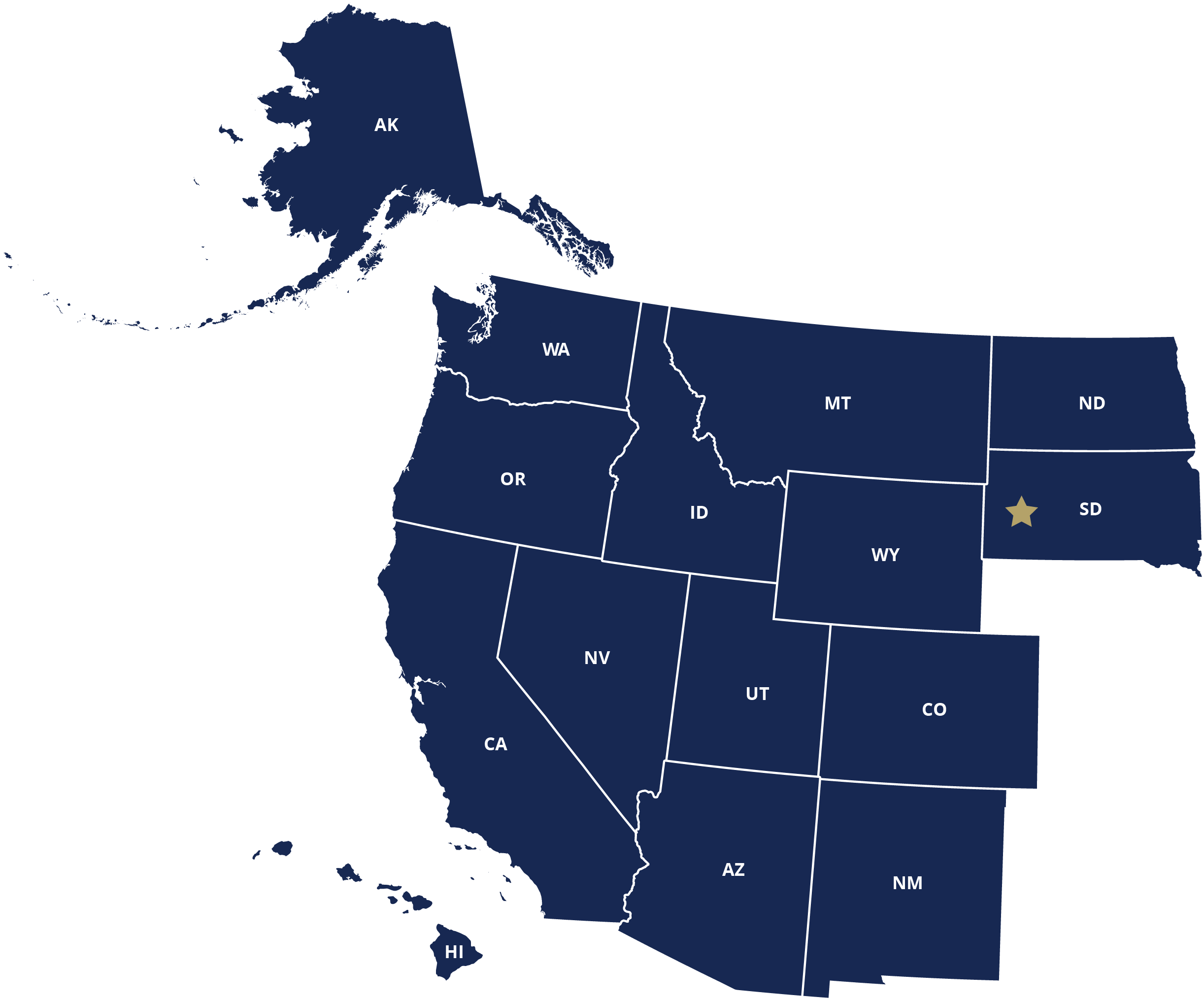 Western Regional Graduate Program States Map