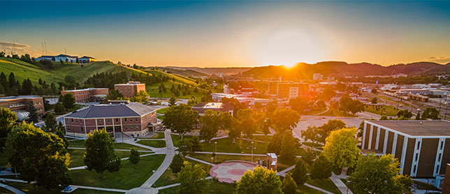 South Dakota Mines Campus At Sunset