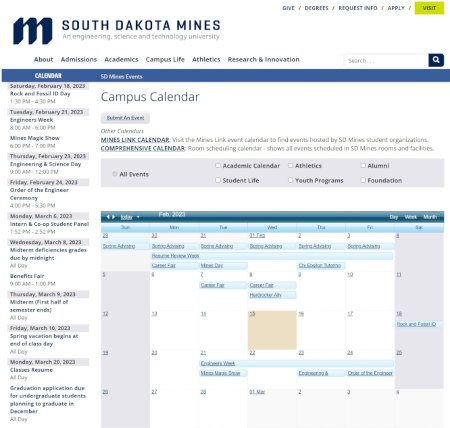 Campus Calendar Screenshot